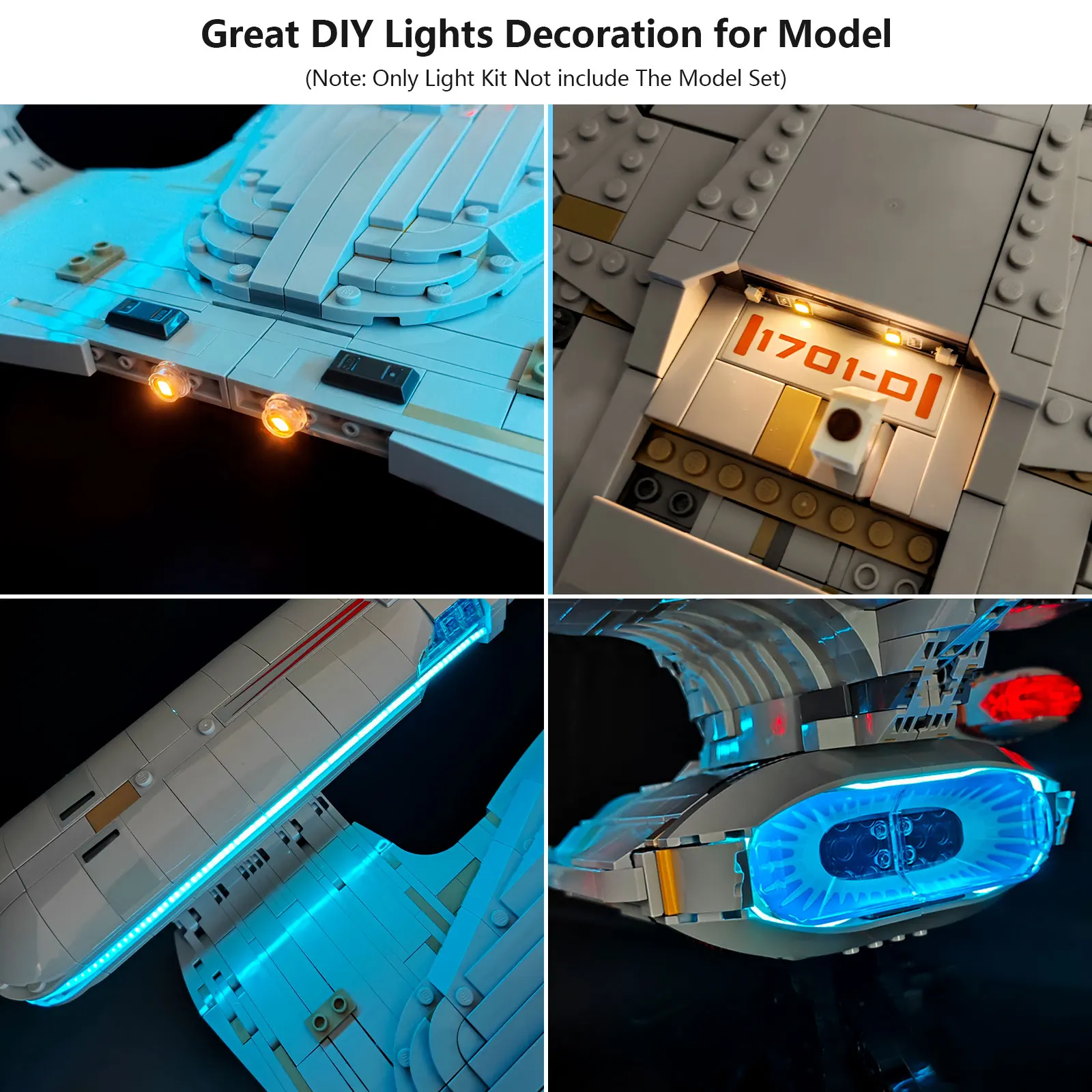 Фото Комплект подсветки BRIXSPARK, совместимый с Lego 10356 U.S.S. Конструктор Enterprise NCC-1701-D |   Усовершенствованные дизайнерские световые аксессуары №4