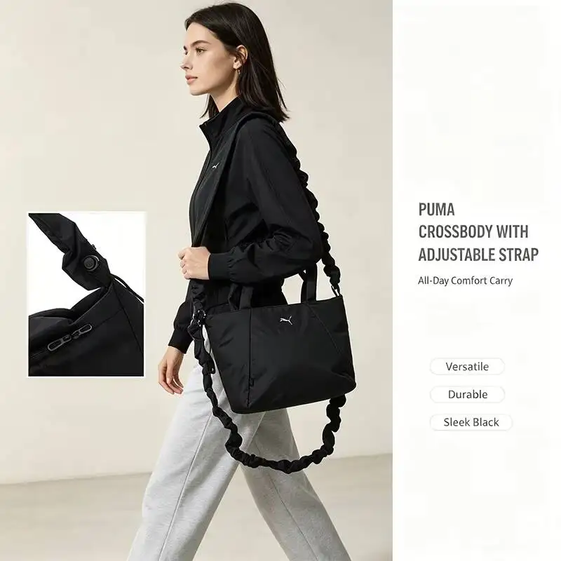 Фото Спортивная сумка Puma Hot Crossbody, черная, на плечо, с регулируемым ремнем, легкая, прочная, универсальная, для повседневного уличного стиля, кэжуал-сумочка №3
