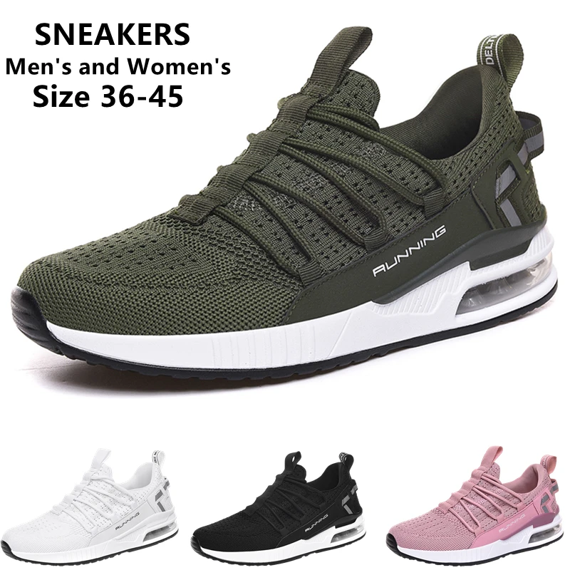 

Men's and Women's Sneakers Breathable Running Sprots Shoes Air Cushioning Running Shoes Light Weight Zapatillas Deportivas 36-46