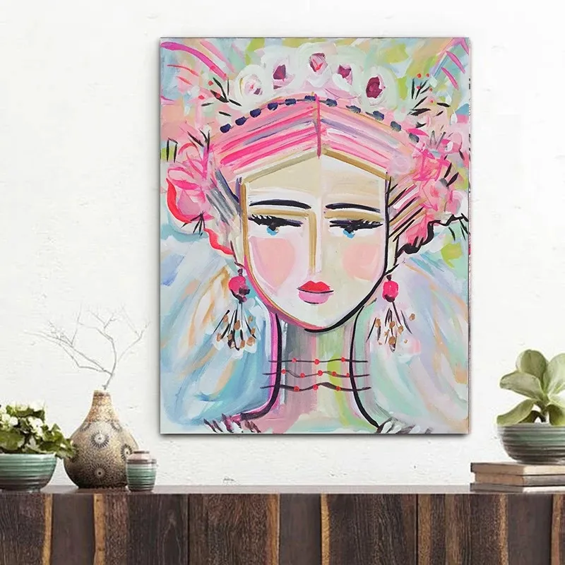 Женский портрет импрессионист холст Современная Абстрактная живопись плакаты