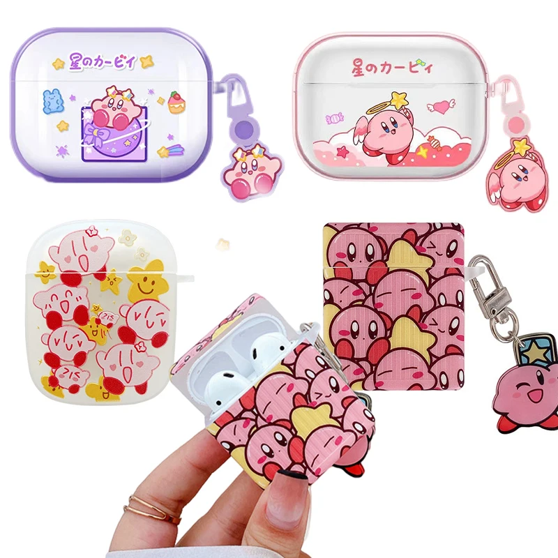 Чехол для наушников Kawaii Kirby Airpods Pro чехол беспроводных милый защитный 1 2 3
