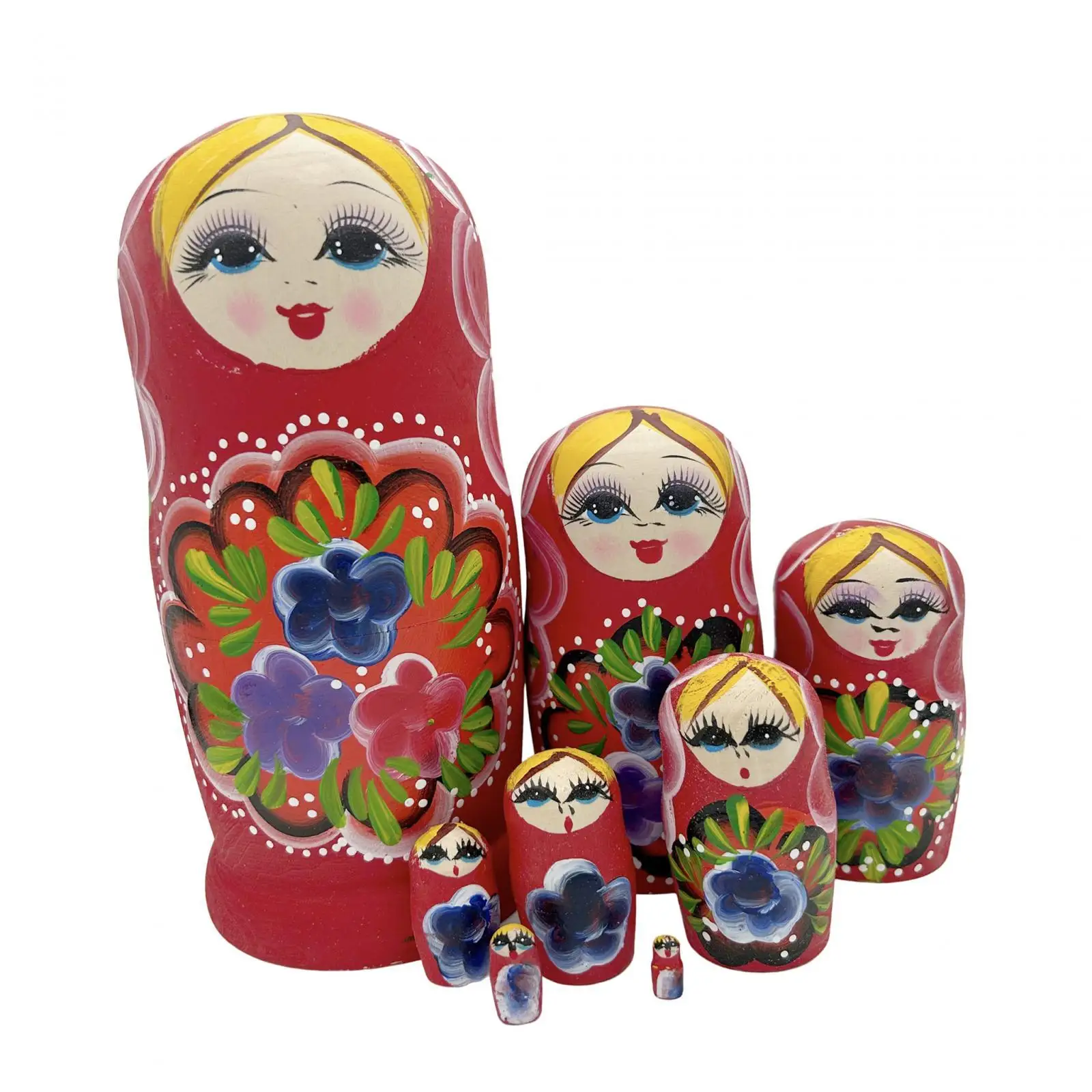 

Куклы-матрешки, 8 шт., развивающие игрушки, подарки с узором для маленькой девочки, классические украшения для домашнего стола, кафе, бара