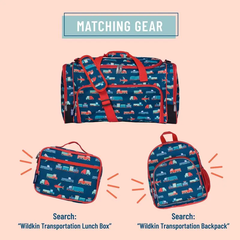 Kids Weekender Duffel Bag for Boys and Girls, 22 Inch (Transportation Blue)
