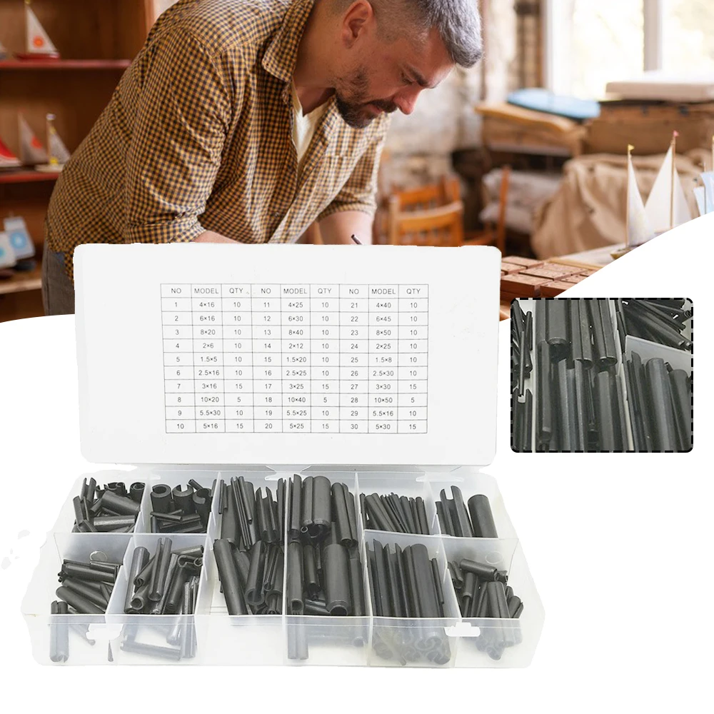 

315PC Cylindrical Cotter Pin with Storage Box Multipurpose Spring-Type Straight Slotted Spring Pins Easy Installation SCVD889