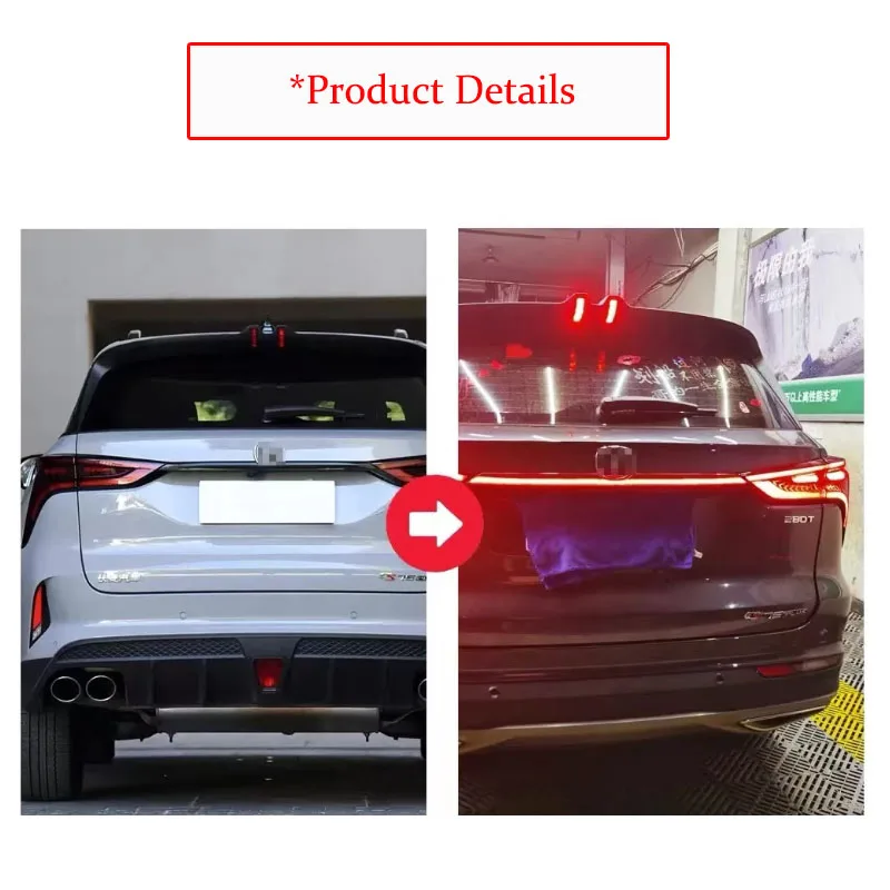 Фото Новые задние фонари для Changan CS75 PHEV MK1 2019-2024: центральные светодиодные фонари полной ширины для задней двери, автоаксессуары №2