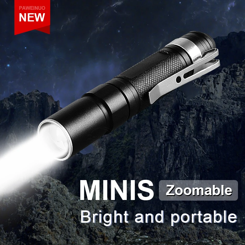 Neueste Q5 Docht Super Mini LED Taschenlampe Aufladbare Taschenlampe IPX6 Tragbare Tactical Flash Licht Leistungsstarke Hand Lampen Für Camping