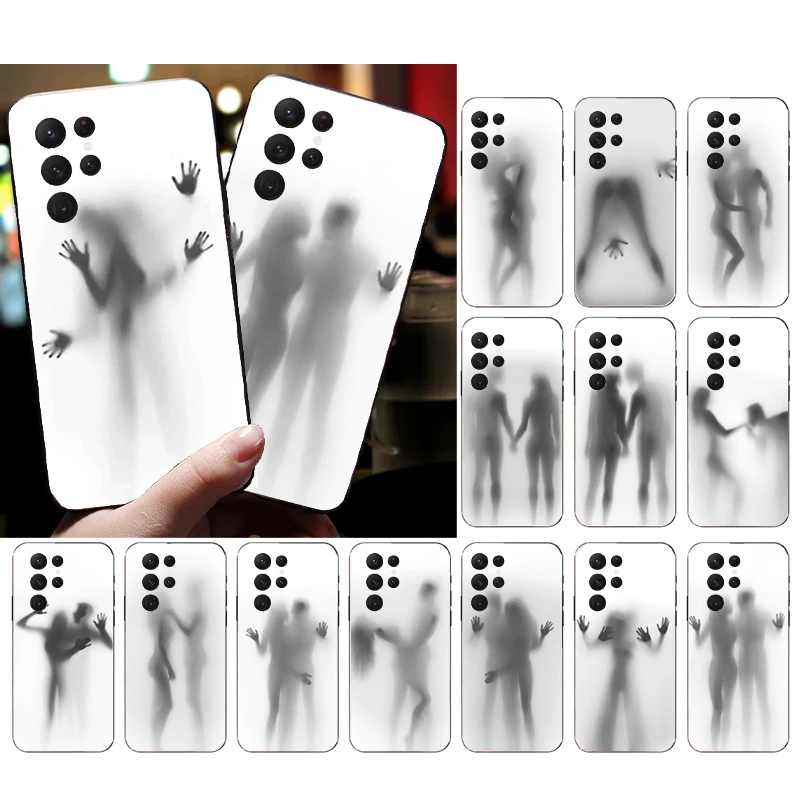 

Phone Case for Samsung Galaxy S23 S22 S21 S20 Ultra S20 S22 S21 S10 S9 Plus S10E S20FE Couple body silhouette Woman Man Case