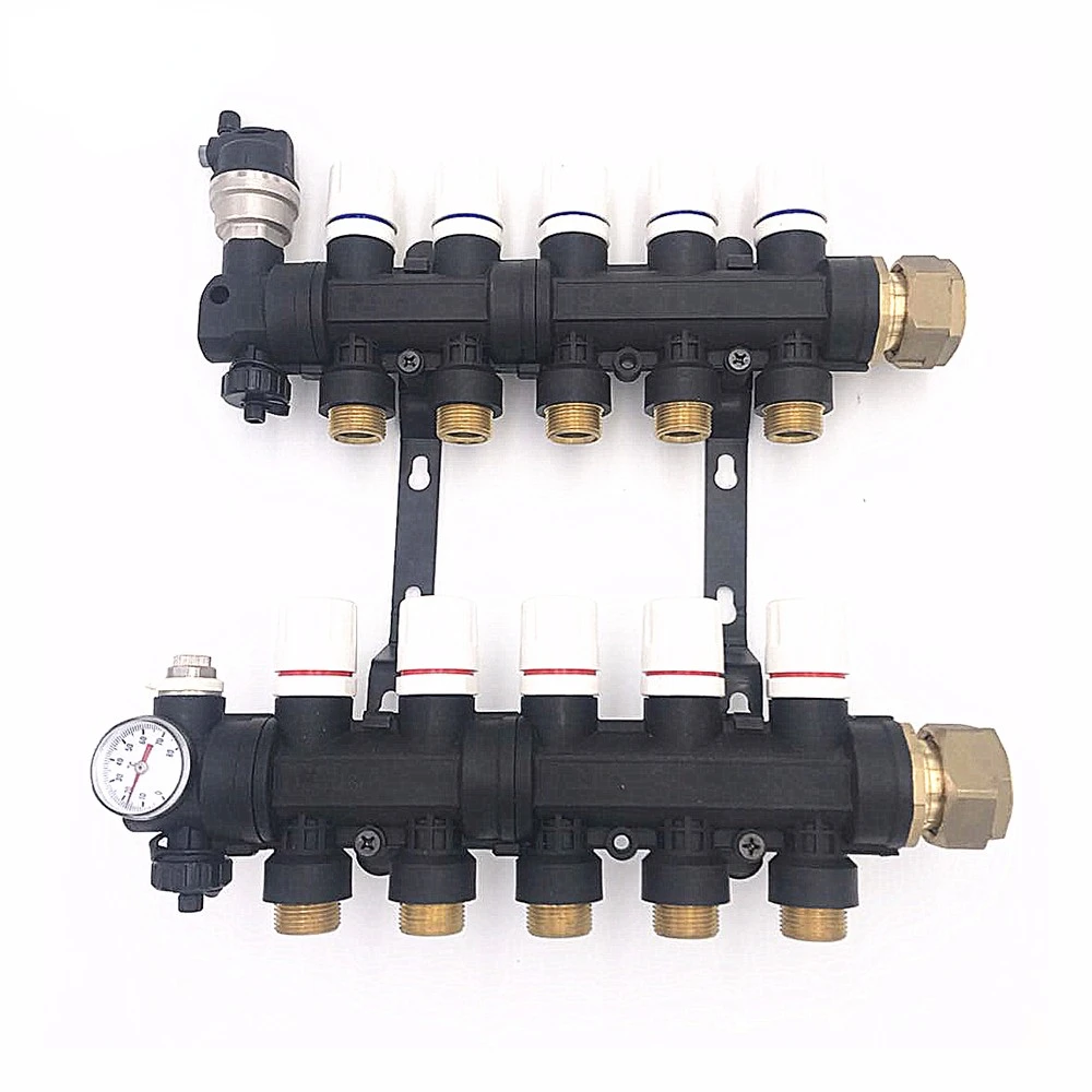 

valve home plastic plumbing collector distributor central hvac system water underfloor heating manifold with flowmeter