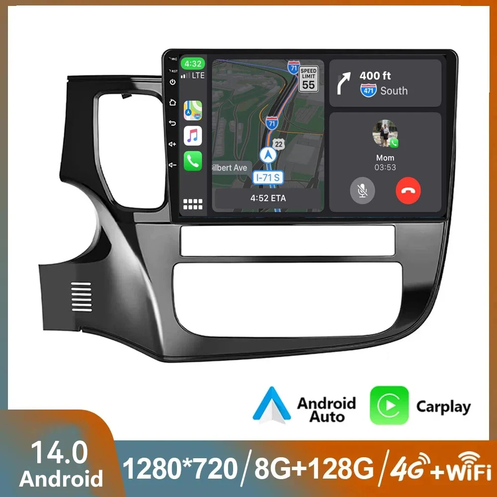 4G + WIFI Android 14 0 для Mitsubishi Outlander 3 III GF0W GG0W 2018-2021 Автомагнитола Multimidia видеоплеер