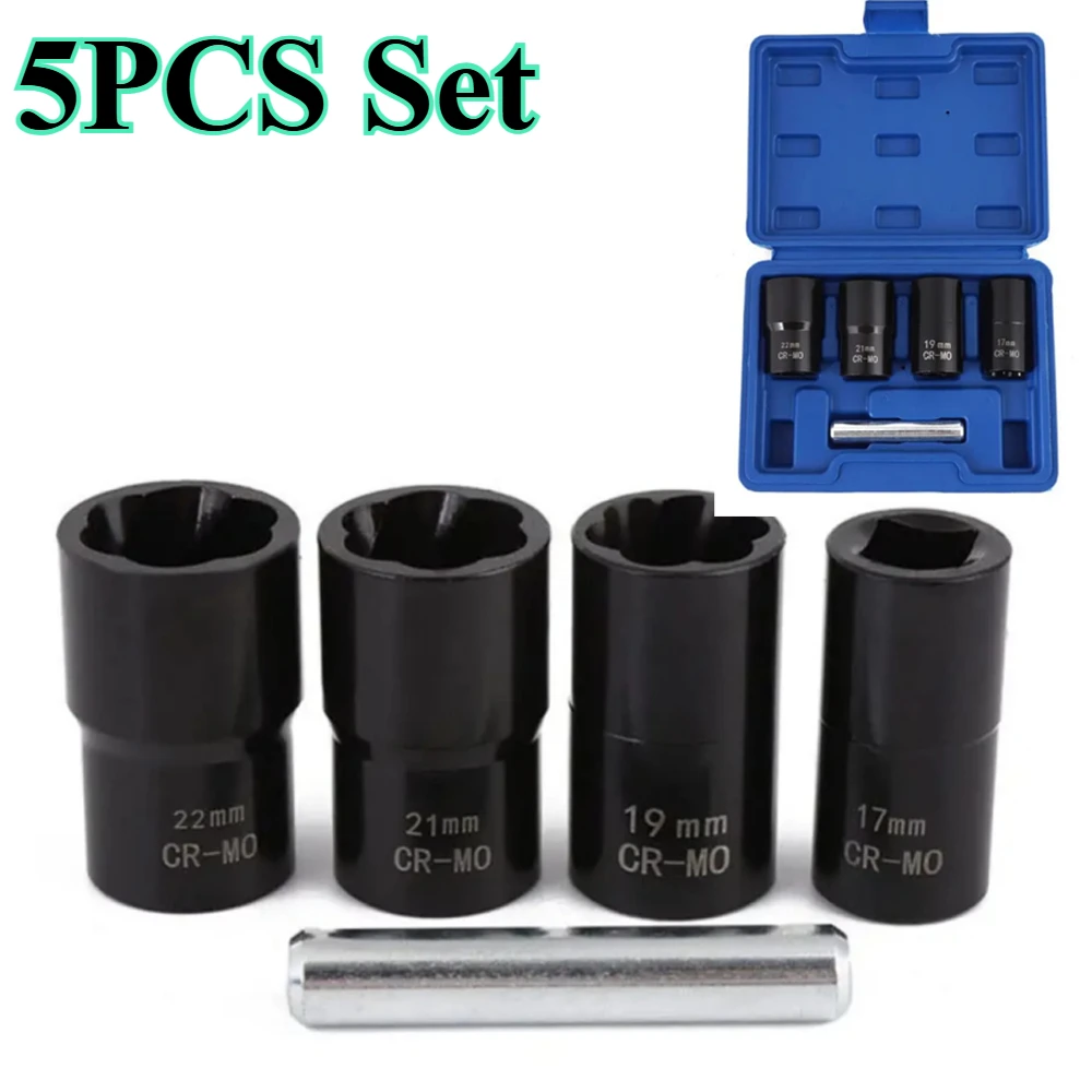

Набор ударных головок с приводом 1/2 дюйма, экстрактор для снятия гайки болта, поворотный наконечник, стопорное колесо 17 мм, 19 мм, 21 мм, 22 мм, инструменты для авторемонта
