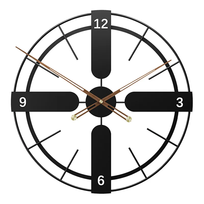 

Retro Wrought Iron Wall Clock Home Living Room Decoration Mute Clock Round Roman Wall Clock