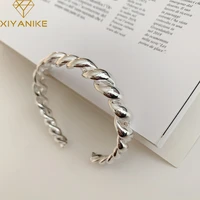 xiyanike 2022 vintage coarse twist open cuff bracelets for women girl new fashion trendy jewelry party gift pulseras mujer