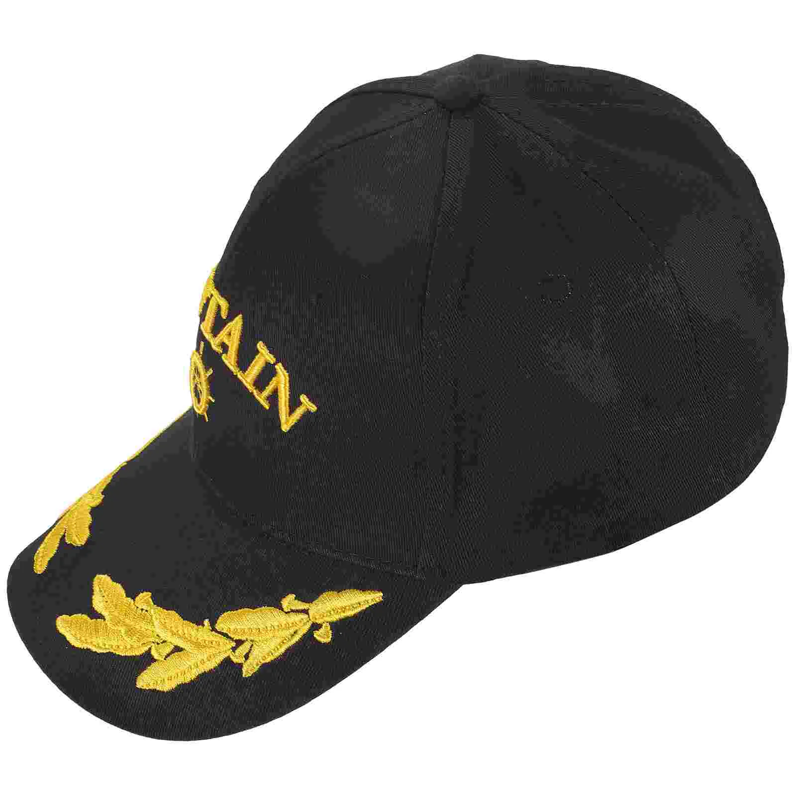 Captain Hat Black Baseball Sun Peaked for Women Visor Dad Boating Hats Cotton Adjustable