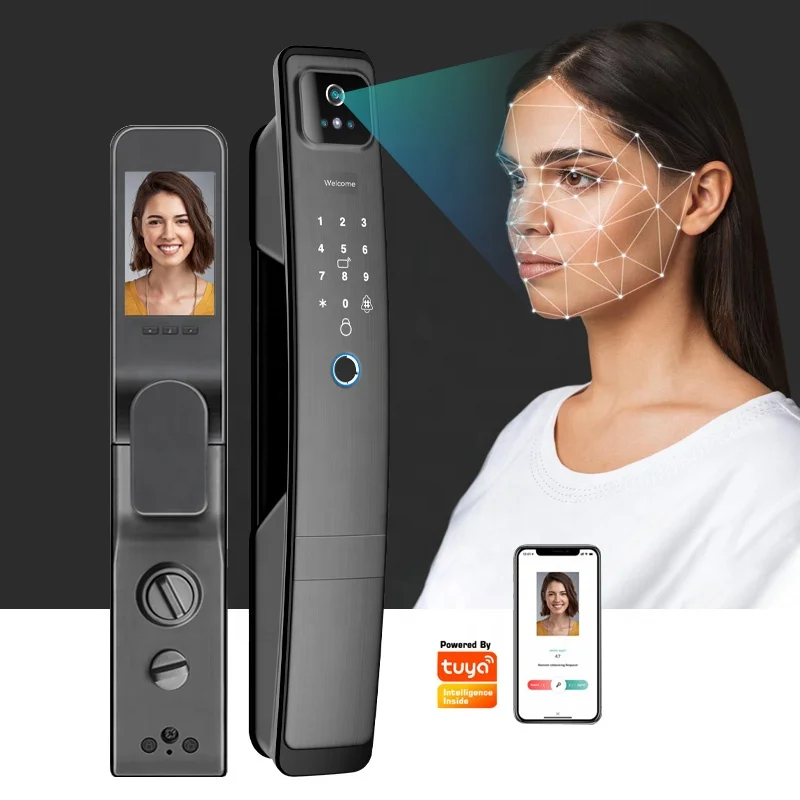 

Tropernic Mobile Tuya Lock Waterproof Outdoor Smart Biometric Face Door Lock with Eye Scanner