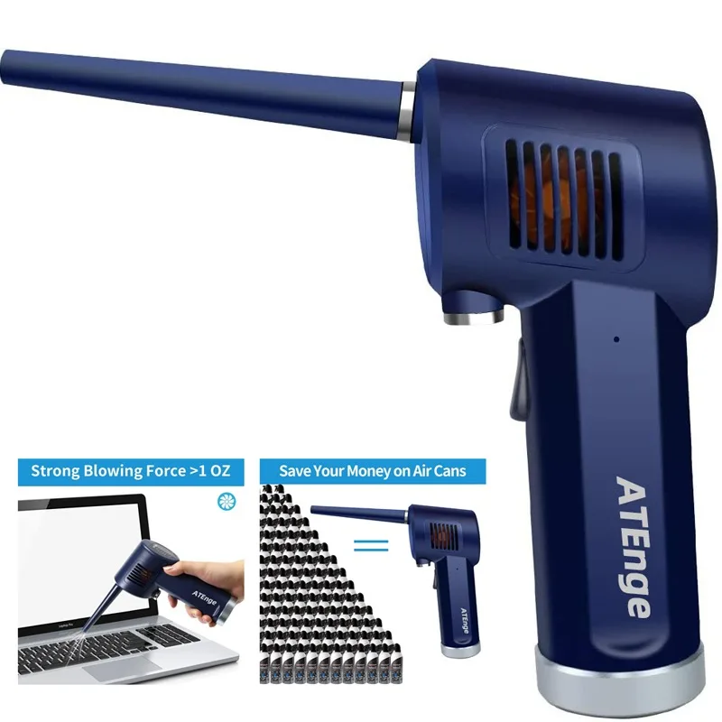 atenge cordless air duster for computer compressed gas air canskeyboard cleaner autorechargeable electric duster air blower free global shipping