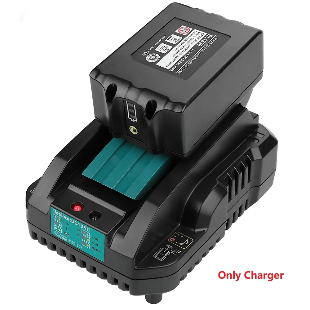 

Li-ion 3A Battery Charger for Makita 18V 14.4V BL1860 BL1850 BL1840 BL1830 BL1820 BL1415 BL1440 DC18RC Replace Lithium Converter