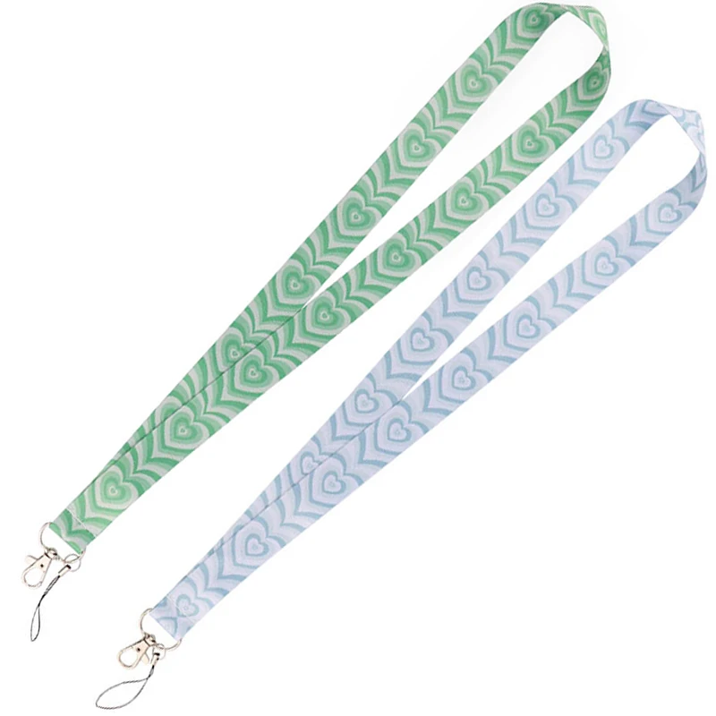 

C2278 Green Blue Love Neck Strap Lanyard for Key ID Card Mobile Phone Straps USB Badge Holder DIY Neck Strap Hang Rope Lariat