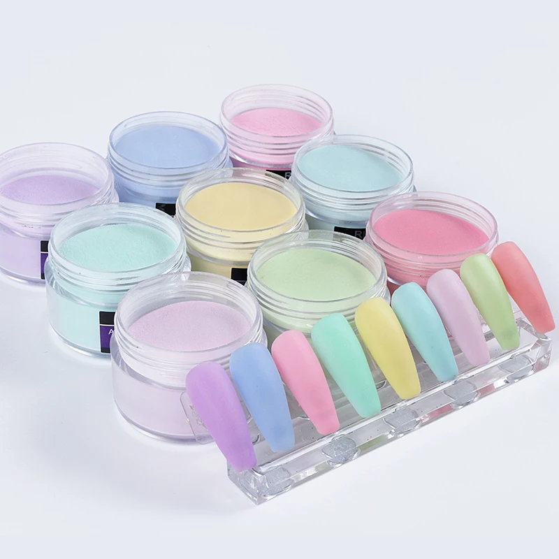 

9Box/Set 135g Nail Acrylic Powder Macaron Carving Crystal Polymer 3D Pattern Design Fast Extended Tips For DIY Nails Art Decor