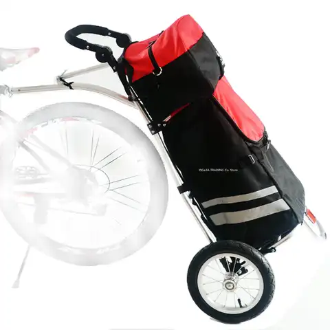 Складной фотоцикл с большой сумкой и велосипедом, велосипедный трейлер, 12-дюймовая Тележка для покупок на воздушном колесе, тележка для баг...