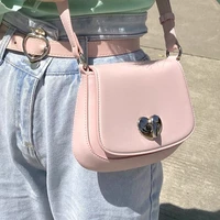 haex fashion kawaii bolso mujer pu solid hasp women shoulder bags 2022 new trendy concise french style sac a main femme