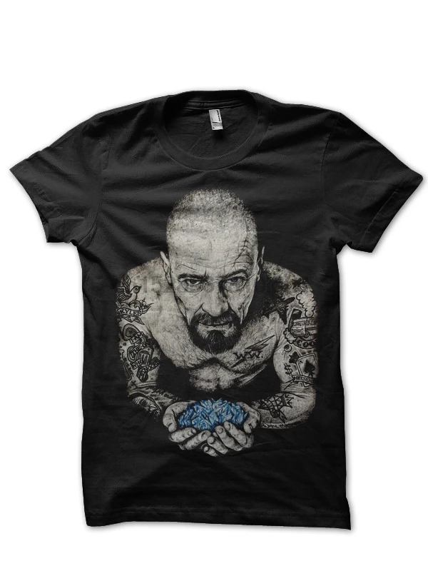 Черная футболка Badass Уолтер с белыми кристаллами |