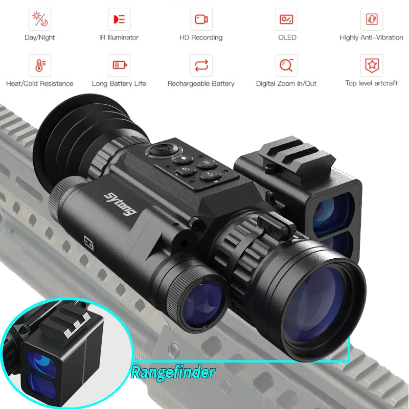 

Sytong Infrared HD Night Vision Camera Optical Sight Riflescope Hunting Scope Laser Range Finder Scope for Outdoor Hunt WiFi