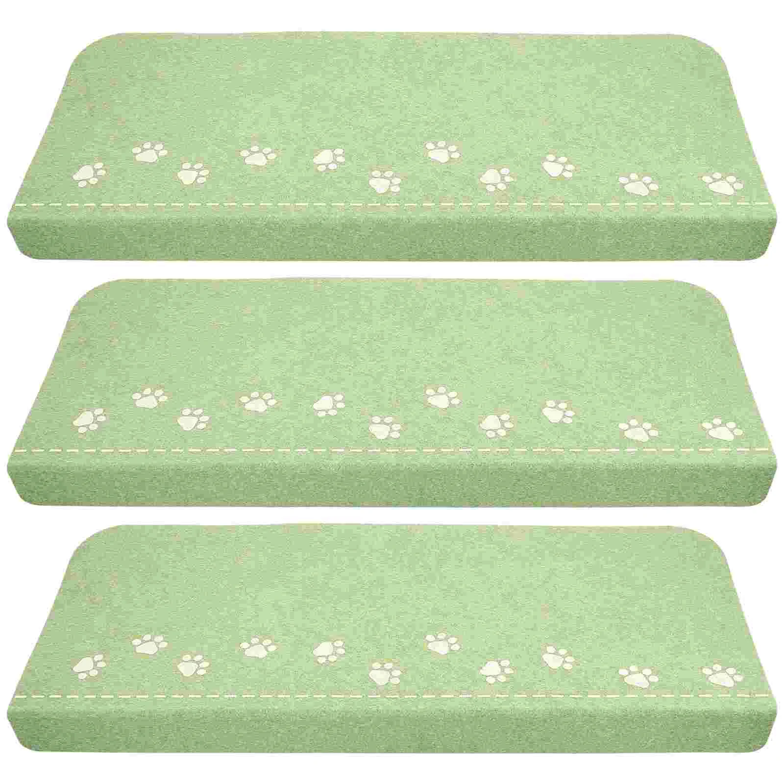 

3 Pcs Luminous Stair Mat Non-slip Carpet Tread Treads Non-skid Step Rug Home Decor Resistant Pad Shine