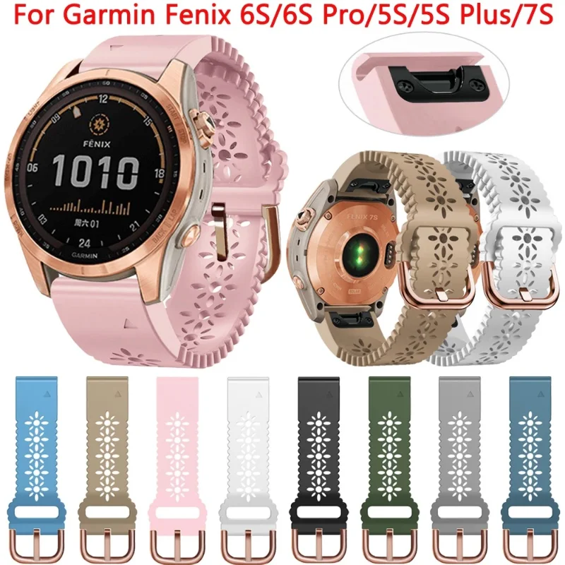 

Quickfit 20mm For Garmin Fenix 6s Pro 5s Plus 7s Watchband For Fenix 7s Strap Bracelet Woman Lace Silicone Wirstband Instinct 2S