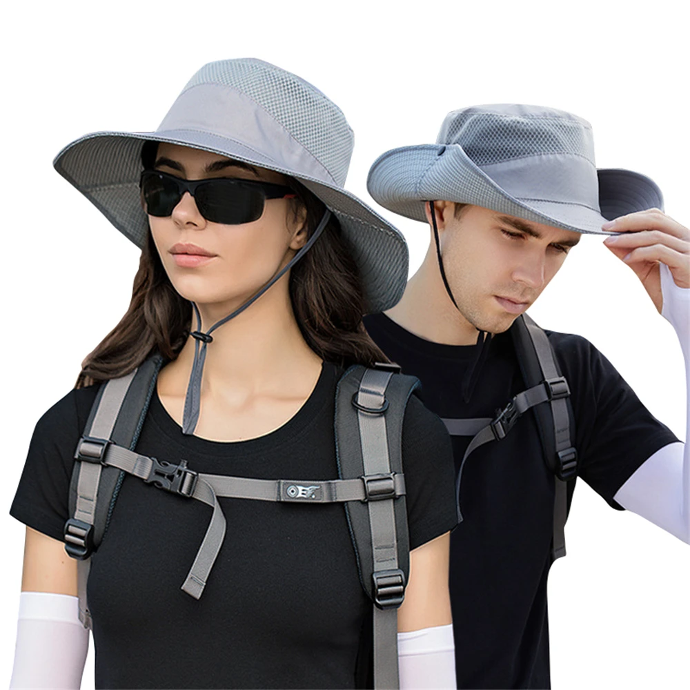Men's Summer Adjustable Fishing Hat Women Sun Protection Hiking Cap Outdoor Fisherman Headgear Unisex Cowboy Bucket Chapeau New