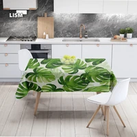tropical plants printed waterproof tablecloth home decor table cover plant pattern mantel mesa rectangular round customizable