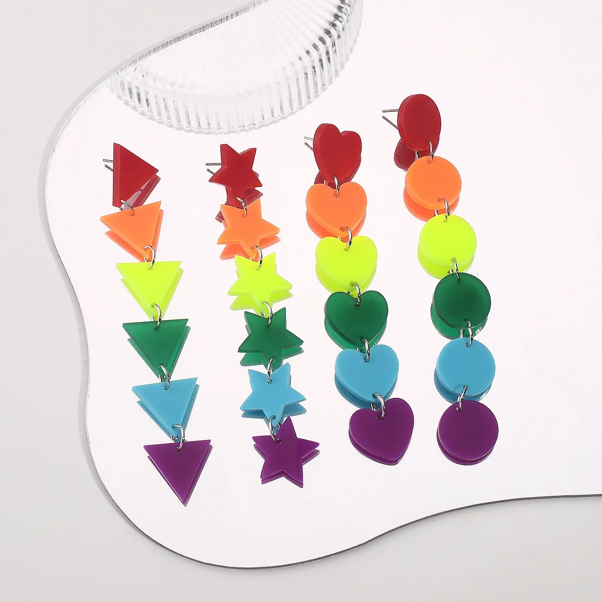 Индивидуальность женское богемное Радужное украшение в виде сердца и звезды