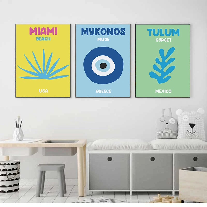 Плакаты Майами-Бич Ибица Капри Бонди миконо hd принты Картина на холсте