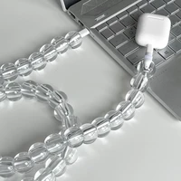 INS homebrew Design popular Pearl bead Phone data Line Protection iPhone