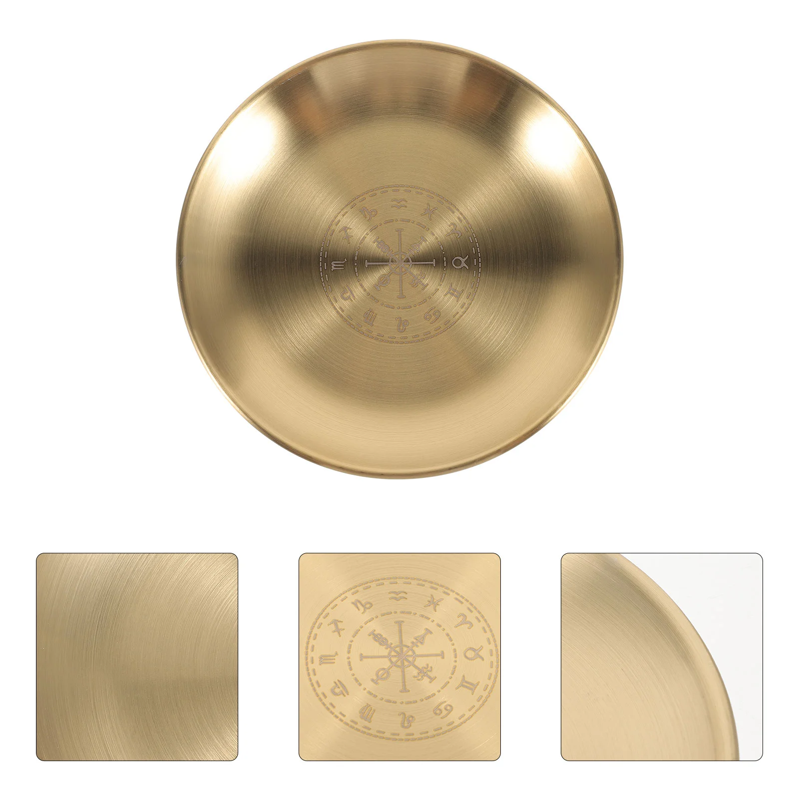 Пентакль трехфазный лунный золотой диск ювелирные изделия металлическое блюдо