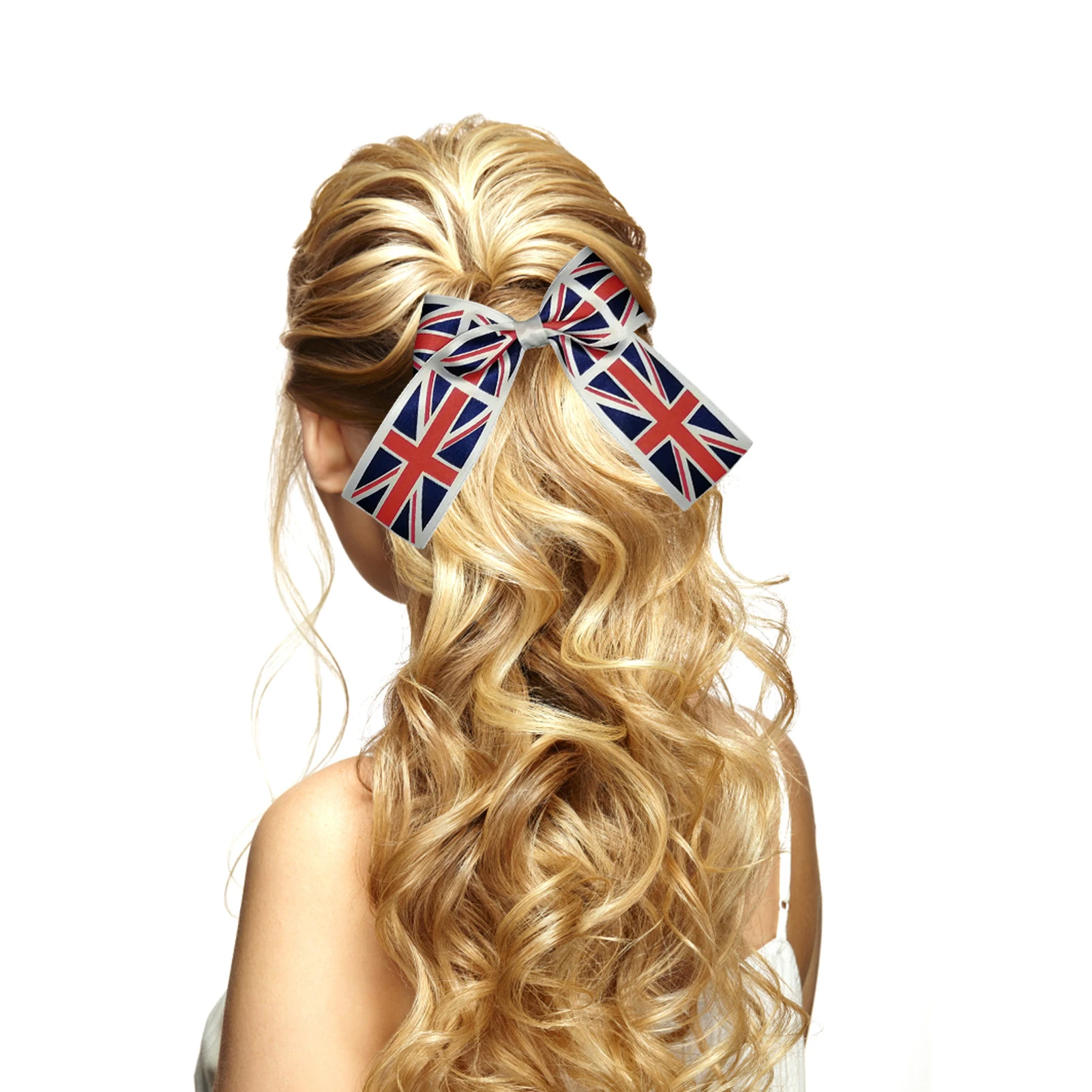 

British Flag Hair Bow Union Jack Flag Inspired Hair Bow/Hair Clip/Bow Tie Queen's 70th Anniversary Headwear Photography Props