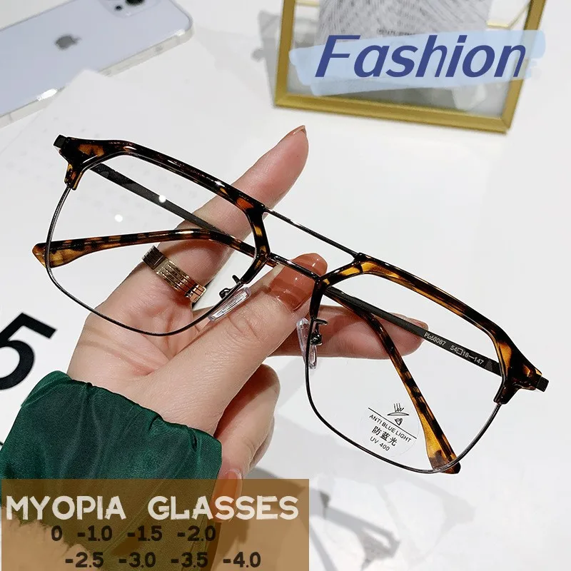 Квадратные очки с защитой от синего света модные двойным лучом готовые для