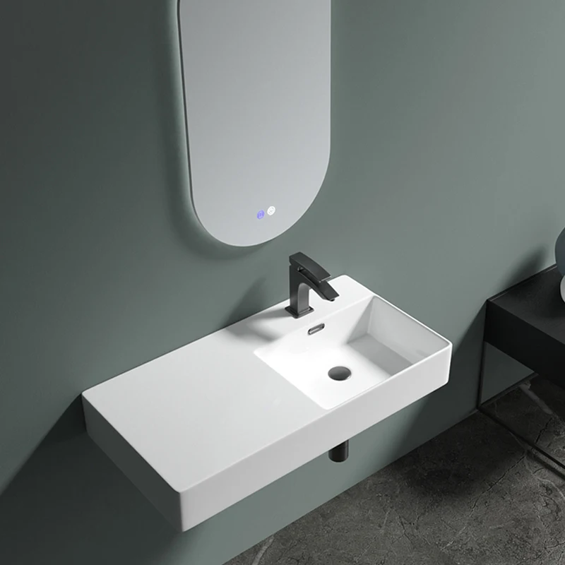 

New Style Lavabo Small Bathroom Ceramic Mobile Washing Sink Wall Hung Basin