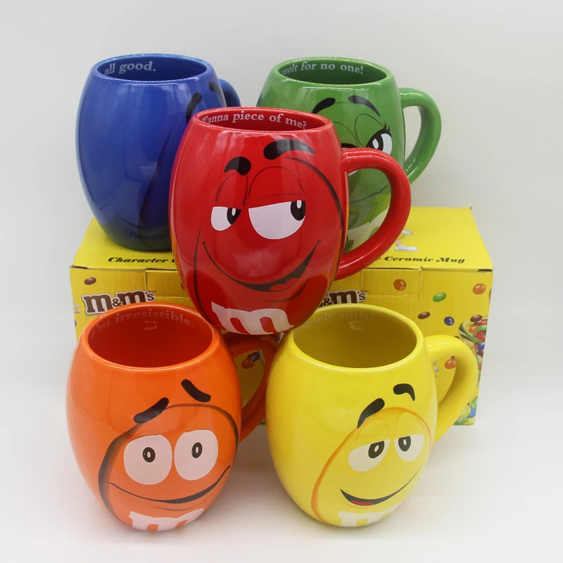 

M bean Cup Ceramic Mug coffee breakfast large capacity couple expression chocolate bean cup