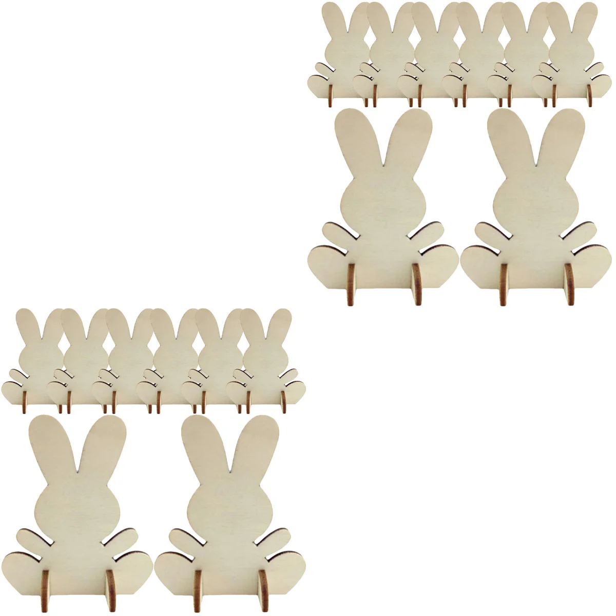 

16 pcs Easter Bunny Wooden Cutouts Wooden Rabbit Chips Easter Party Ornaments