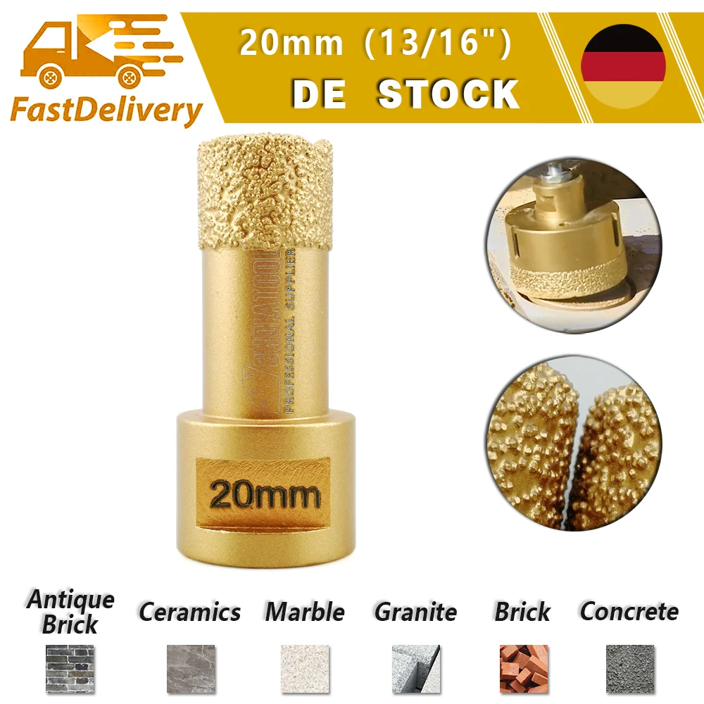 

SHDIATOOL 1PC Vacuum Diamond Brazed Hole Opener Drilling Core Bits 20mm M14 Thread Drill Bits For Ceramic Tile Granite Marble