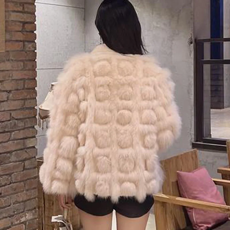 Parkas Womens Outdoors Coats Jackets 2022 Winter Faux Fur Fox Fur Splicing Thickening Warm Bandage Cardigan Casual Jackets Woman