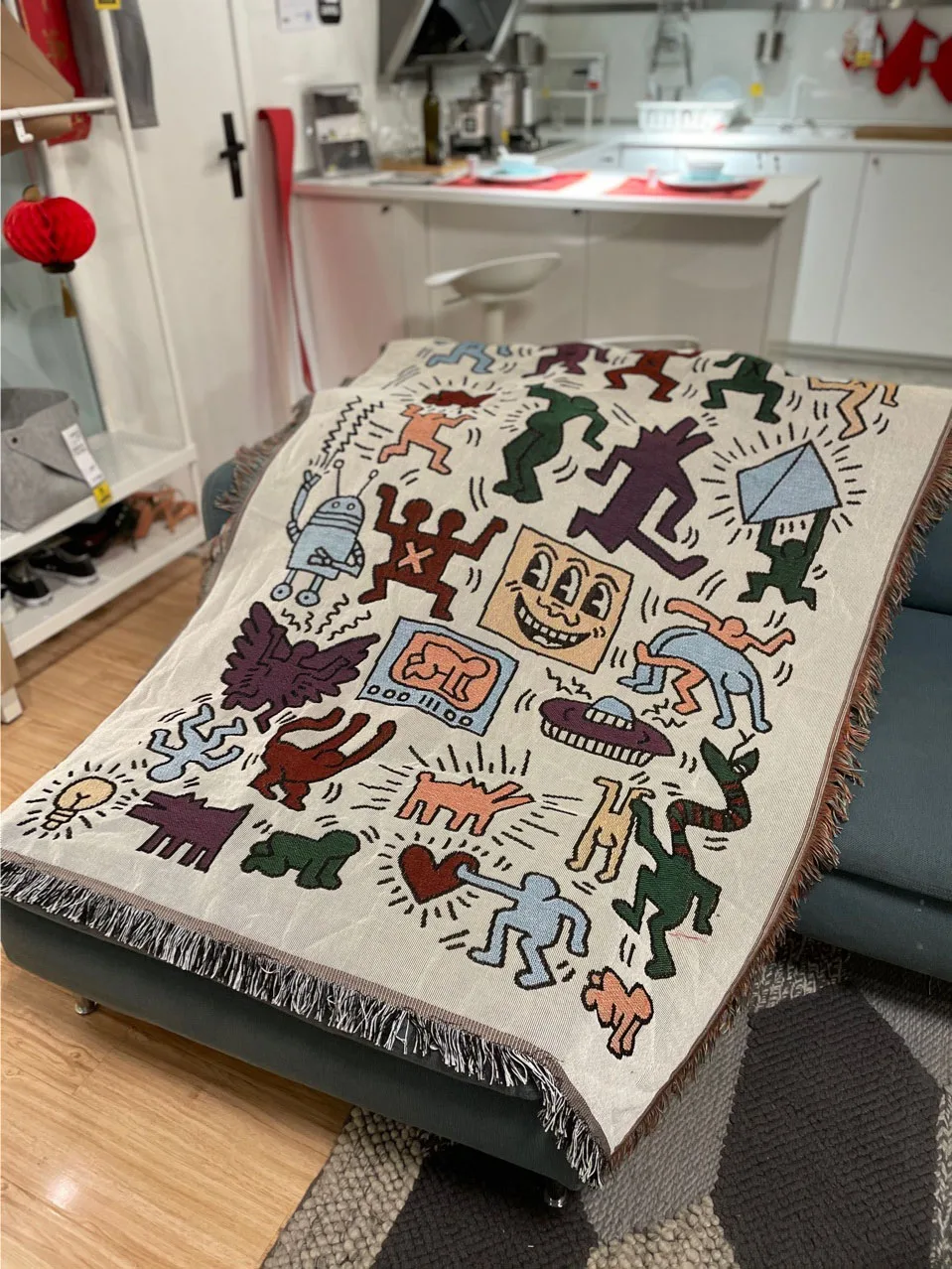 

Graffito Puzzle Outdoor Throw Blanket Sofa Covers Chic Cobertor Decorations For Home Dust Cover Air Conditioning Blanket For Bed