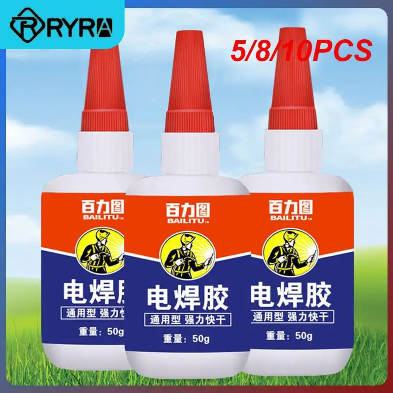 

5/8/10PCS Quick-drying Metal Wood Ceramic Welding Glue High Viscosity Glue Sticky Shoes Spread Oil Glue 0.5 H Natural Curing