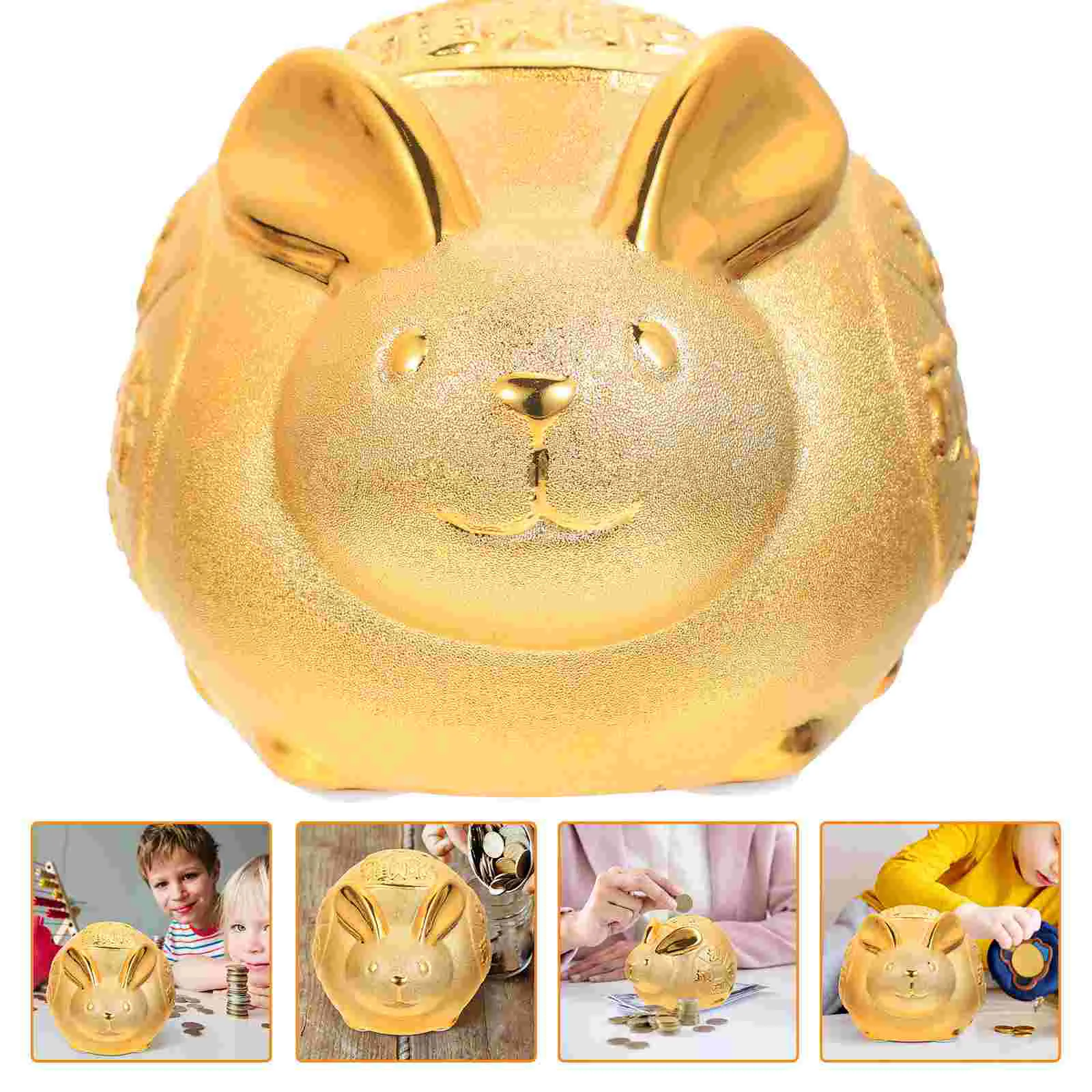 

Bank Rabbit Piggy Bunny Money Coin Year Jar Saving Zodiac Animal Kids Chinese Pot Ceramic Figurine New Statue Decor Decoration