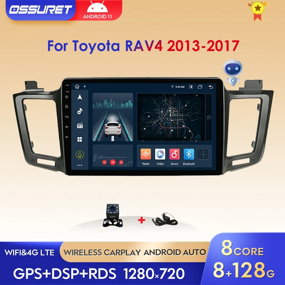 

Автомобильный мультимедийный видеоплеер с GPS-навигацией, Android 10, для Toyota RAV4 2013, 2014, 2017, 2015-10,1, 2 DIN, дюйма, автостерео, Wi-Fi, 4G, SWC