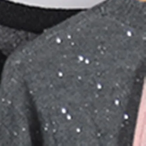 Женский тонкий свитер с блестками, однотонный Вязаный топ из смешанной шерсти с круглым вырезом для ранней осени, женский джемпер с длинным рукавом, 2023