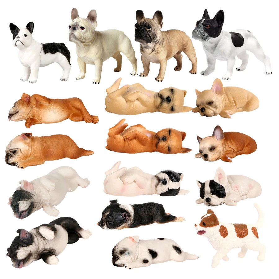 Simulation Plastic Dog Figurines Bulldog Action Figures Farm