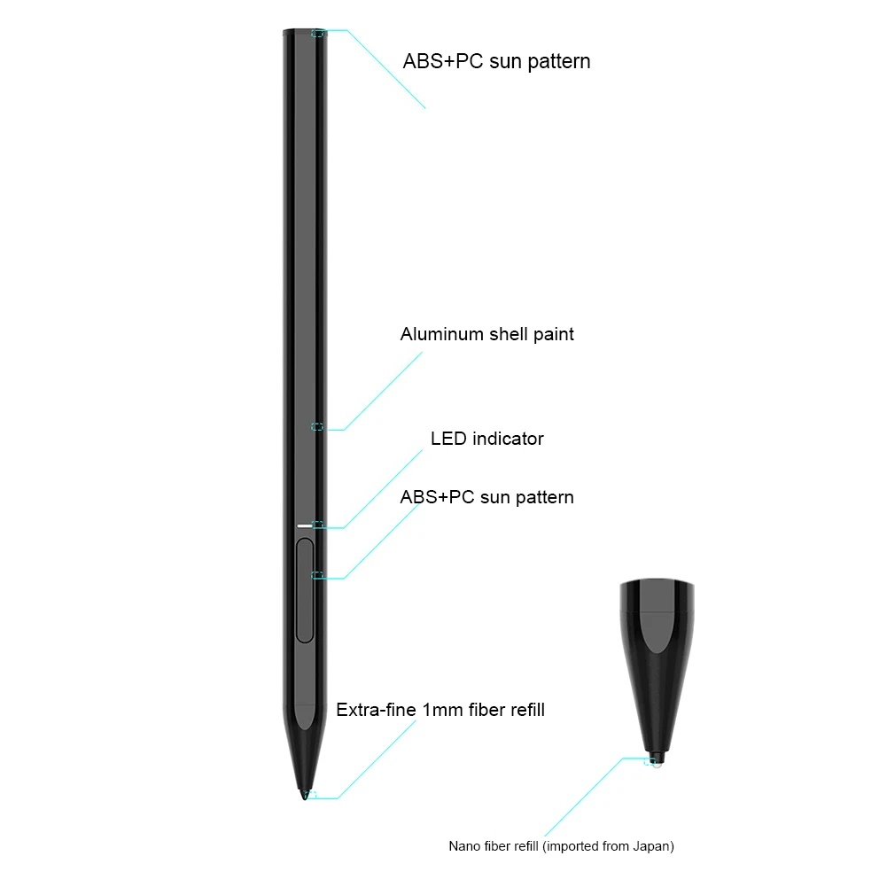 

Magnetic Attachment Smart Touch Screen Aluminum Alloy Writer Tablet Drawing Stylus Pen Accessories Gift Mini 5th Gen