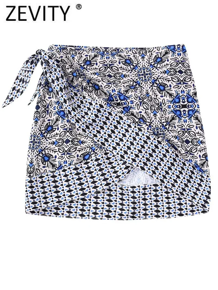 

Женское винтажное кимоно Zevity с геометрическим рисунком, цветочным принтом и бантом