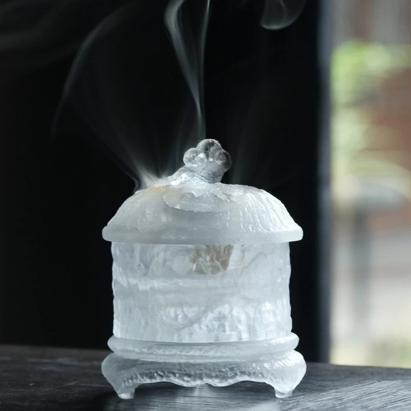 

Backflow Ramadan Candlee Vessel Waterfall Bukhoor Burner Candlee Vessel Luxury Crystal Incinerators Encensoir Essences Burner